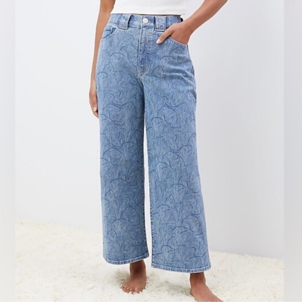 Mushroom Print Wide Leg Jeans from UpWest Women’s Size Small